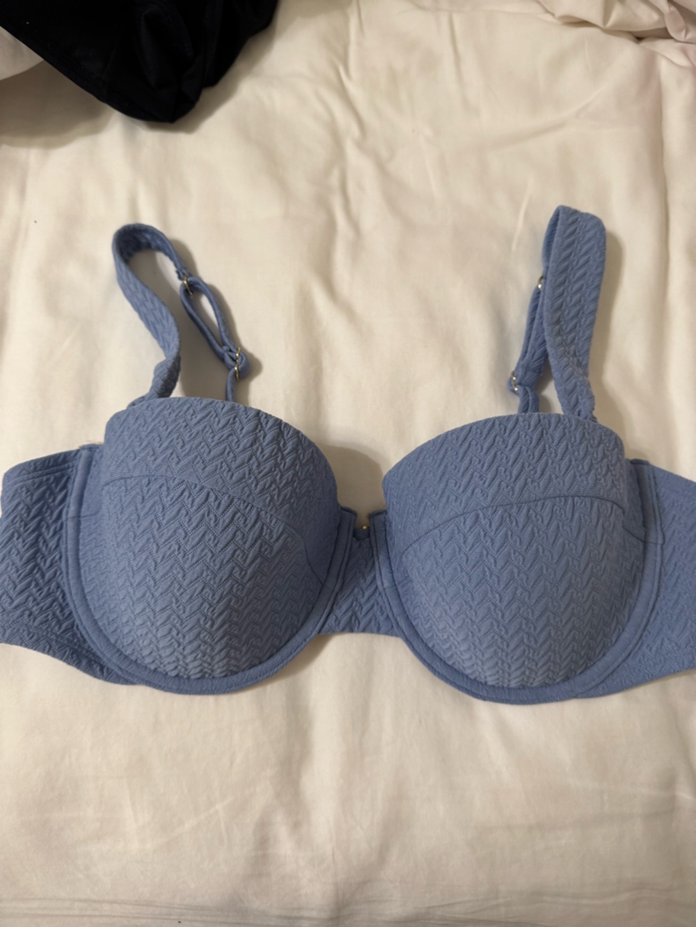 Shade & Shore Light Blue Textured Underwire bikini top
